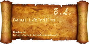 Behul Lóránt névjegykártya